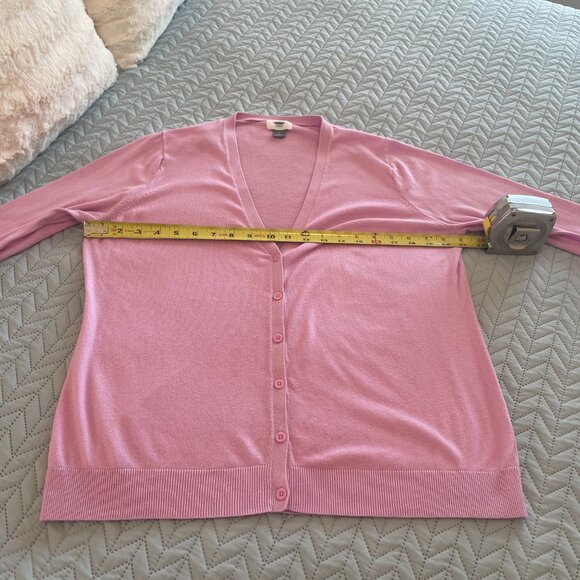 Old Navy Women's Pink V Neck 3/4 Sleeve Cardigan Sweater Size L - Picture 5 of 6
